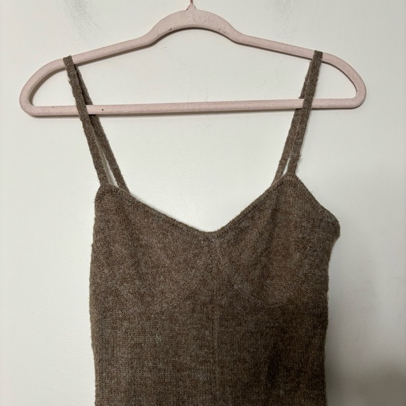 Zara knit jumpsuit tank top M taupe - Picture 4 of 7